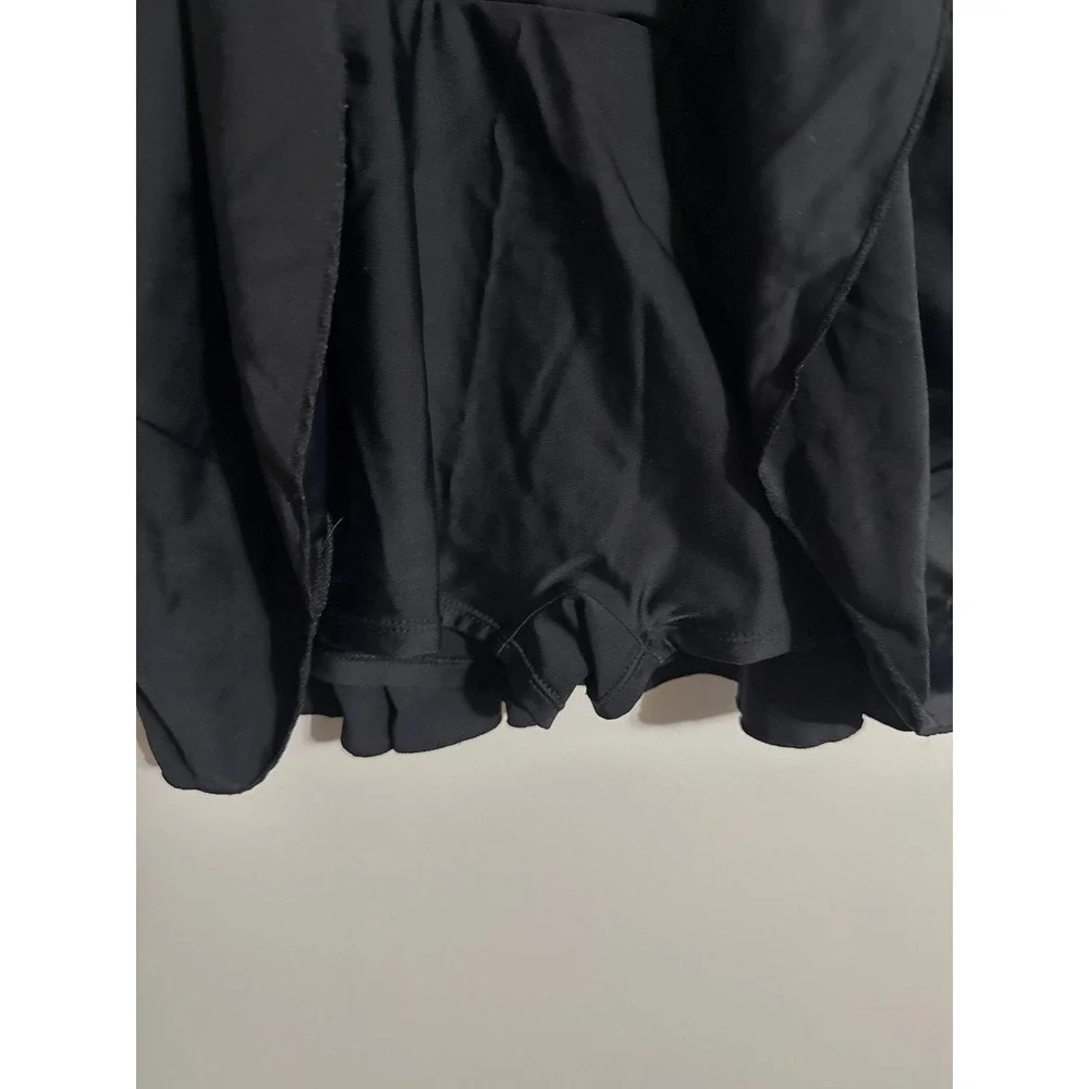 Shekini Women Black V-Neck Ruched One Piece Swimdress Swimsuit Size XL